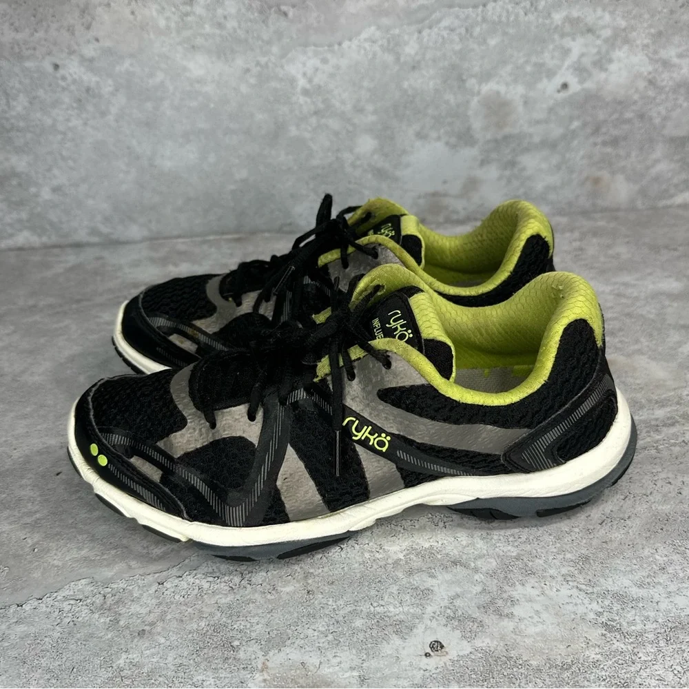 Ryka‎ Black and Green Athletic Shoes Woman’s 7.5